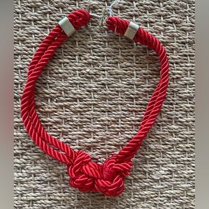 Red Top Knot Necklace